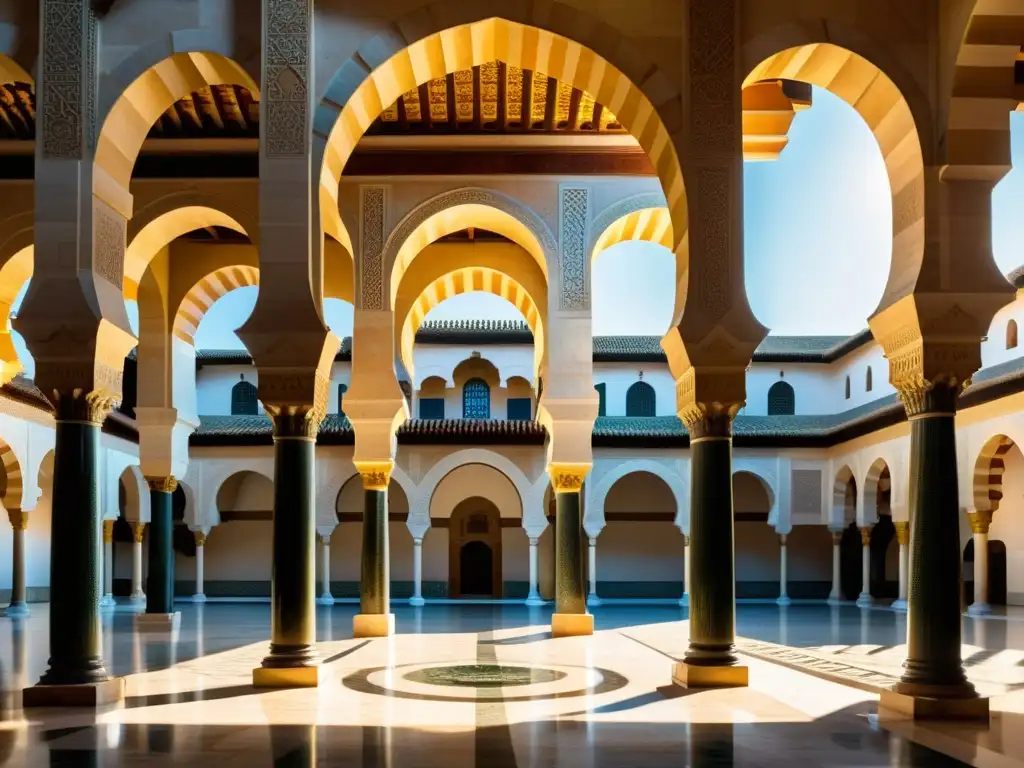 La Gran Mezquita de Córdoba muestra su arquitectura islámica en detalle, resaltando la ingeniería durante los Califatos islámicos