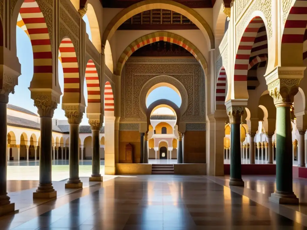 La Gran Mezquita de Córdoba muestra la belleza de la arquitectura islámica, con detalles intrincados y una atmósfera de tranquilidad