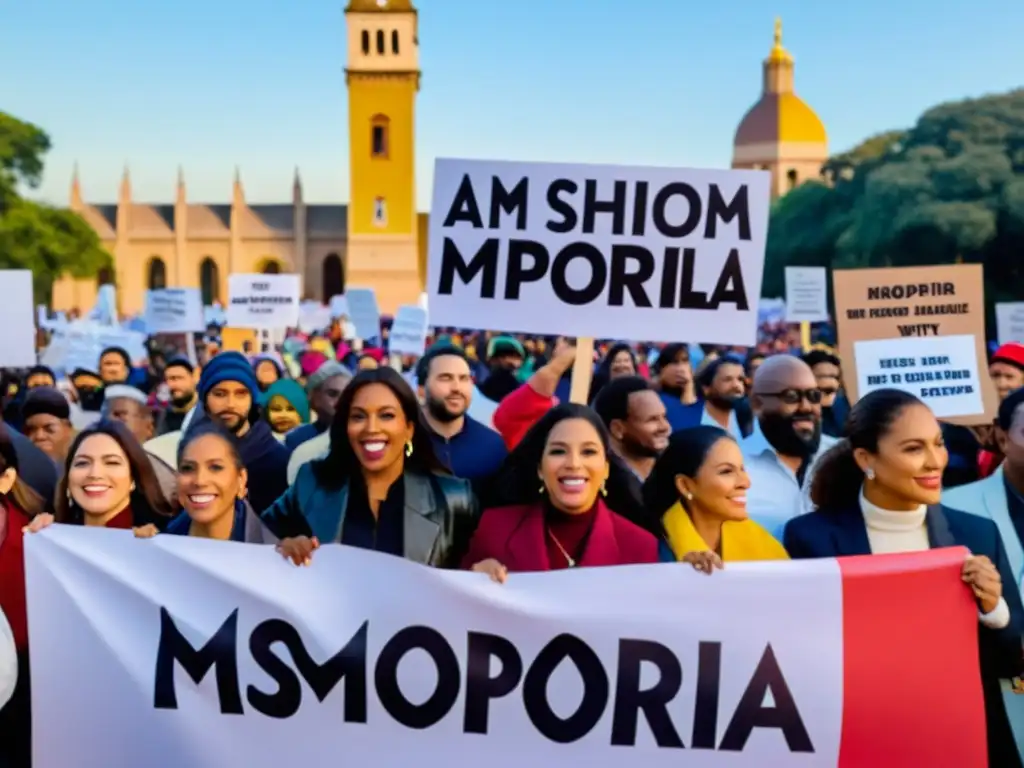 Un grupo diverso de personas de América Latina muestra apoyo contra la Islamofobia, en una demostración de unidad y solidaridad