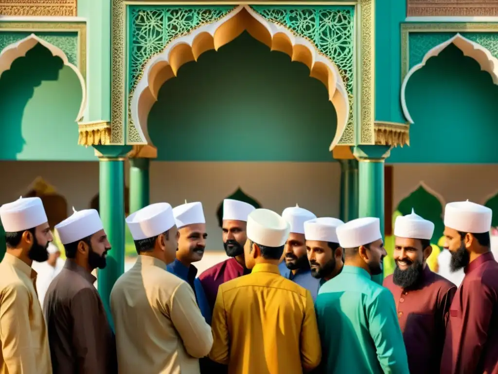 Un grupo de musulmanes Bearys se reúne en Karnataka, India, para una ceremonia religiosa