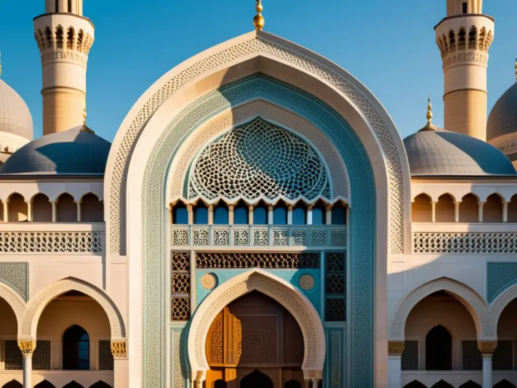 La hermosa y detallada arquitectura islámica de la Gran Mezquita de París, fusionando elementos franceses e islámicos