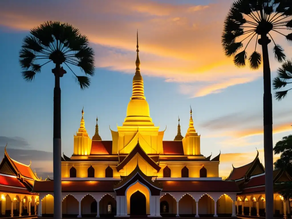 La histórica mezquita AlSerkal destaca en el vibrante atardecer de Phnom Penh, resaltando la influencia árabe en Camboya