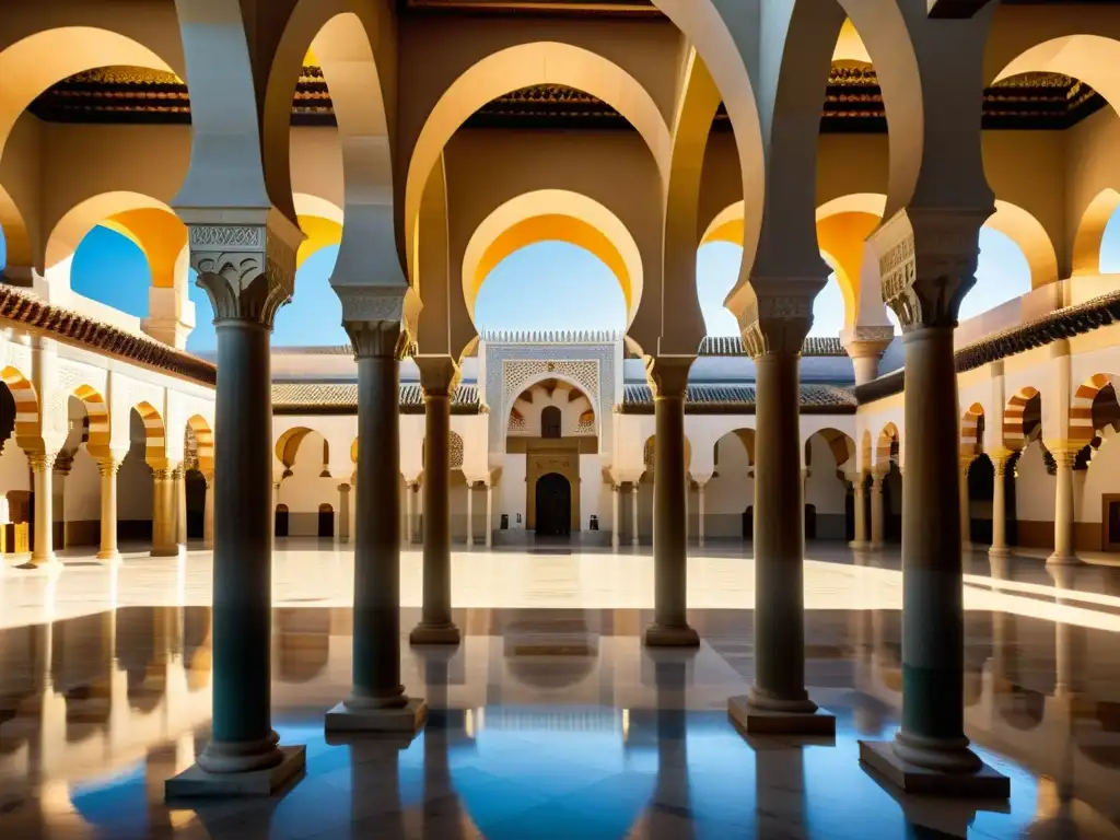 Imagen de la Gran Mezquita de Córdoba, con sus arcos, columnas y patrones geométricos