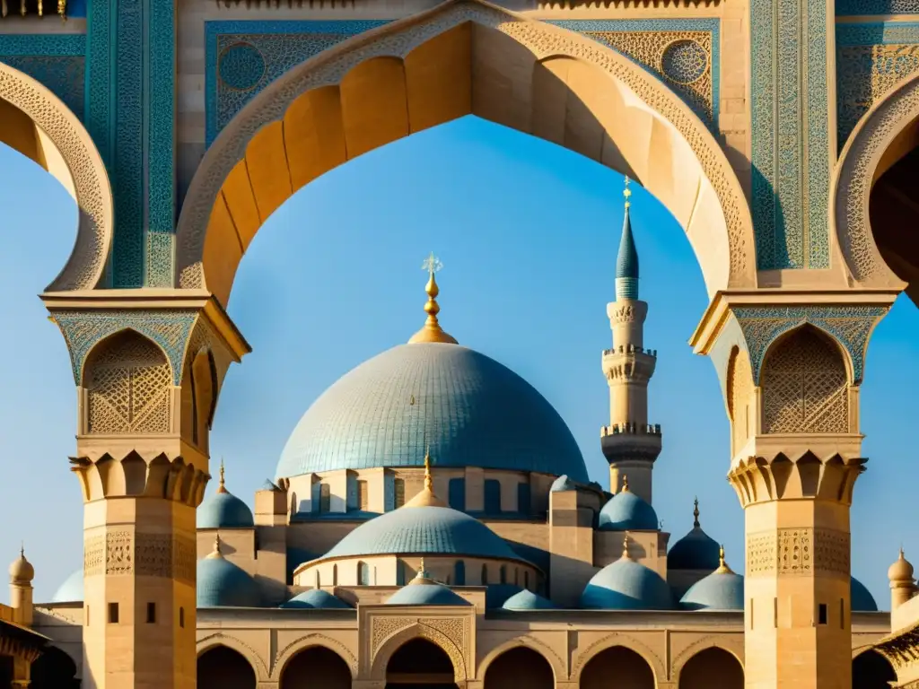 Imagen impactante de la Mezquita AlAzhar en El Cairo, con sus impresionantes detalles arquitectónicos y la atmósfera vibrante que captura la esencia de esta emblemática mezquita en el continente africano