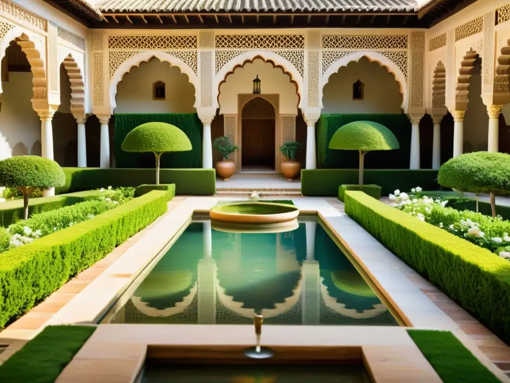 Imagen impresionante de los Jardines del Generalife en la Alhambra, Granada