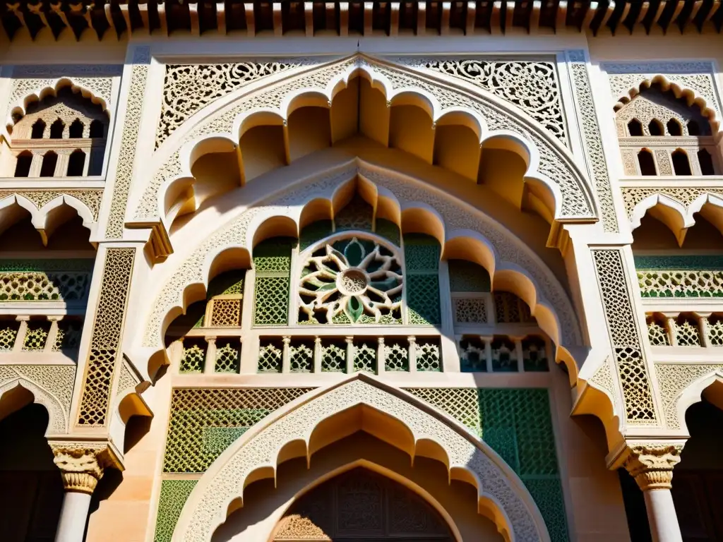 La imagen muestra la influencia islámica en el Renacimiento a través de los detalles arquitectónicos y patrones de la Alhambra en Granada, España