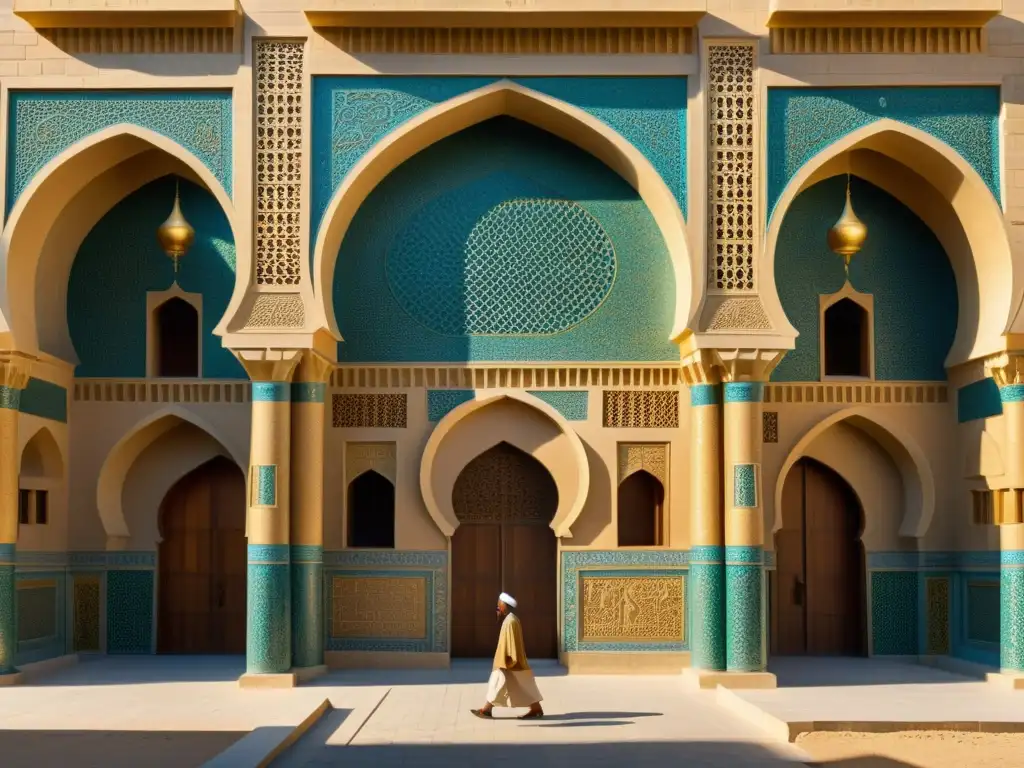 Imponente fusión fe ciencia Bagdad islámica: Casa de la Sabiduría, arquitectura islámica detallada, eruditos, jardines y mercado vibrante