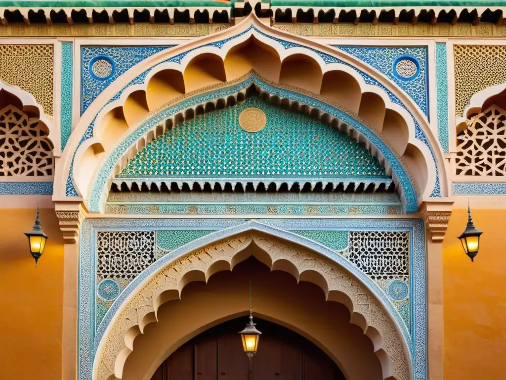 Imponente puerta Bab Mansour en Meknes, Marruecos