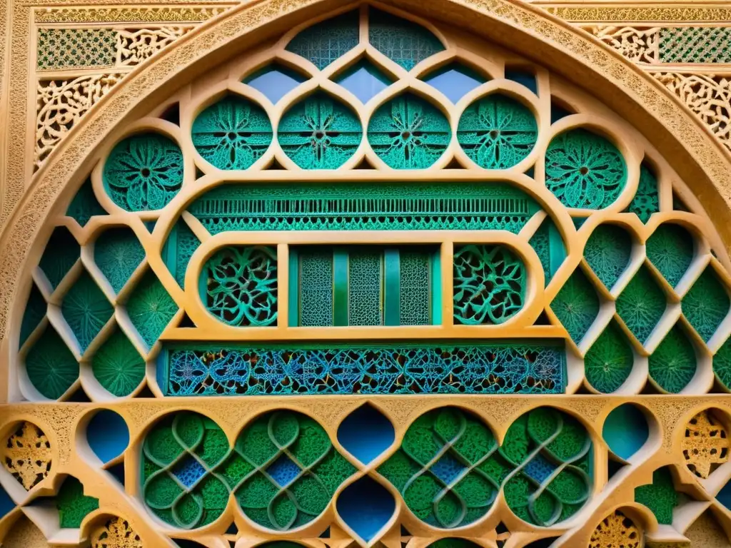 Impresionante arte islámico reflejando ciencia matemática en las intrincadas paredes de la Alhambra, Granada