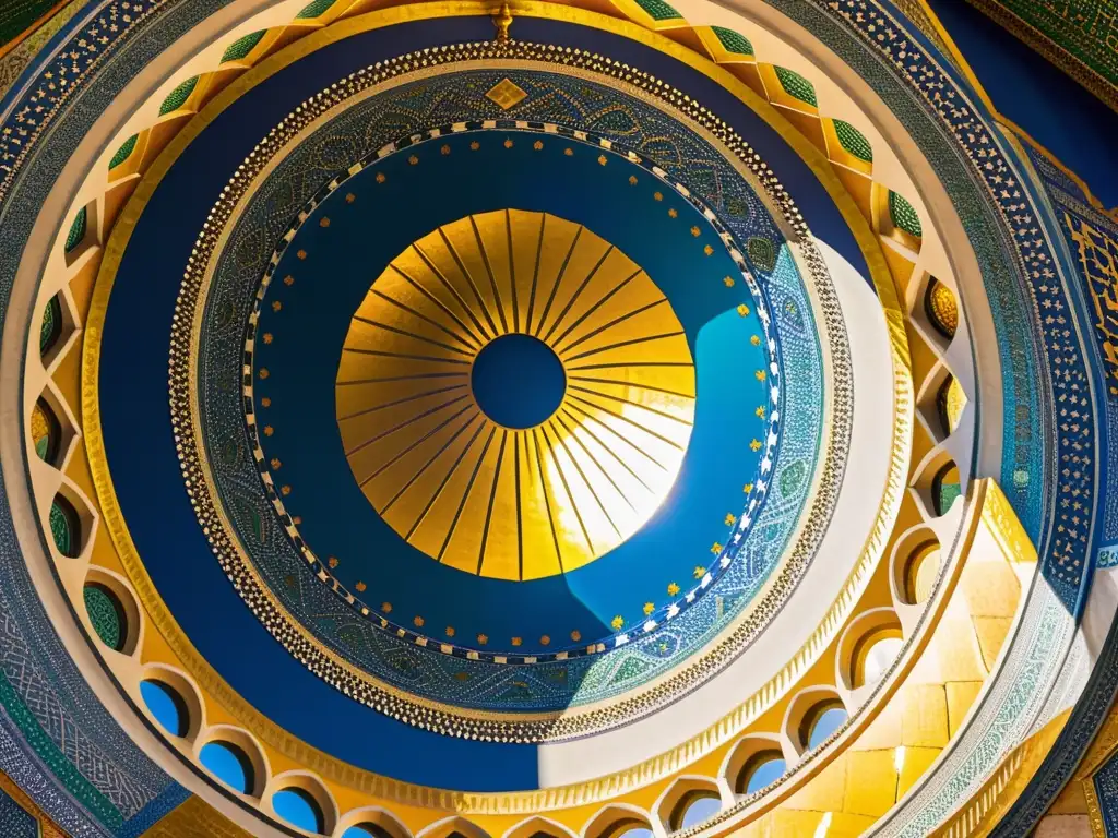 Una impresionante representación fotorrealista de la histórica Cúpula de la Roca en Jerusalén, con detalles intrincados y colores vibrantes