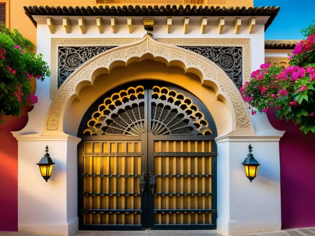 Una impresionante imagen fotorealista de la intrincada Puerta de Almodóvar en Córdoba, España, con influencias mozárabes