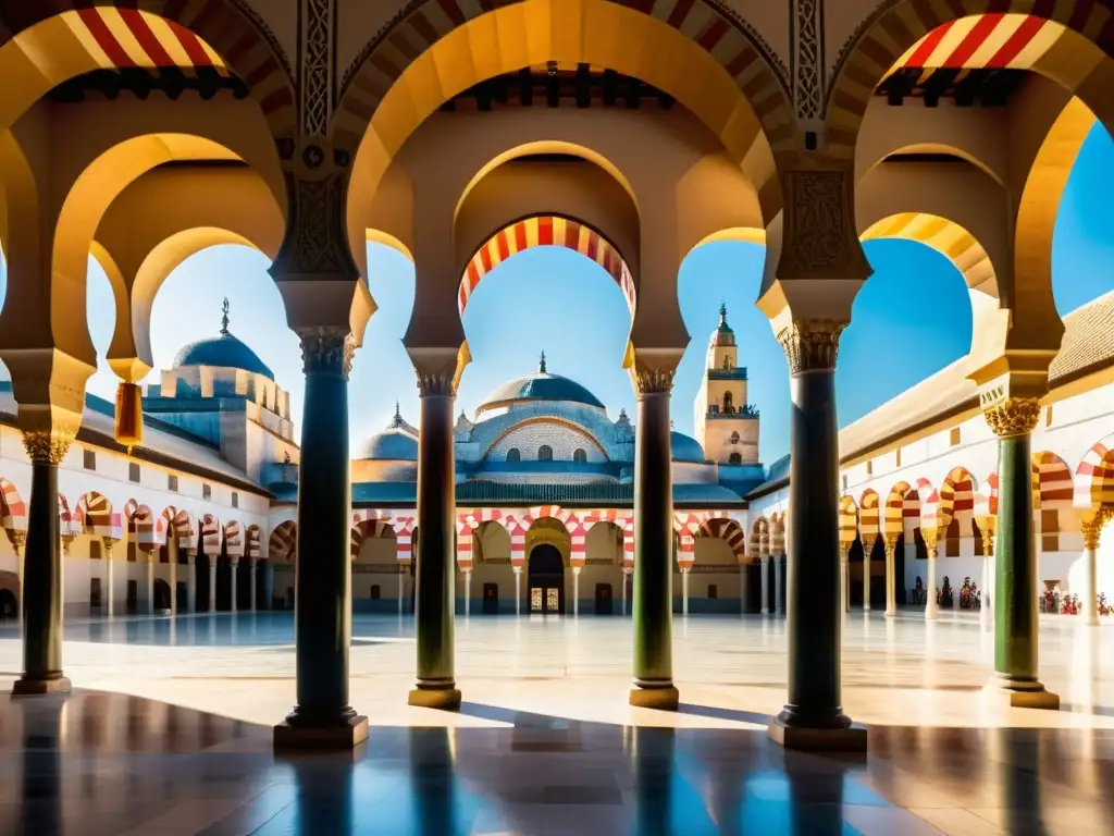 El impresionante legado Omeyas: Historias poesía califato cobra vida en esta imagen, mostrando la majestuosidad de la Gran Mezquita de Córdoba