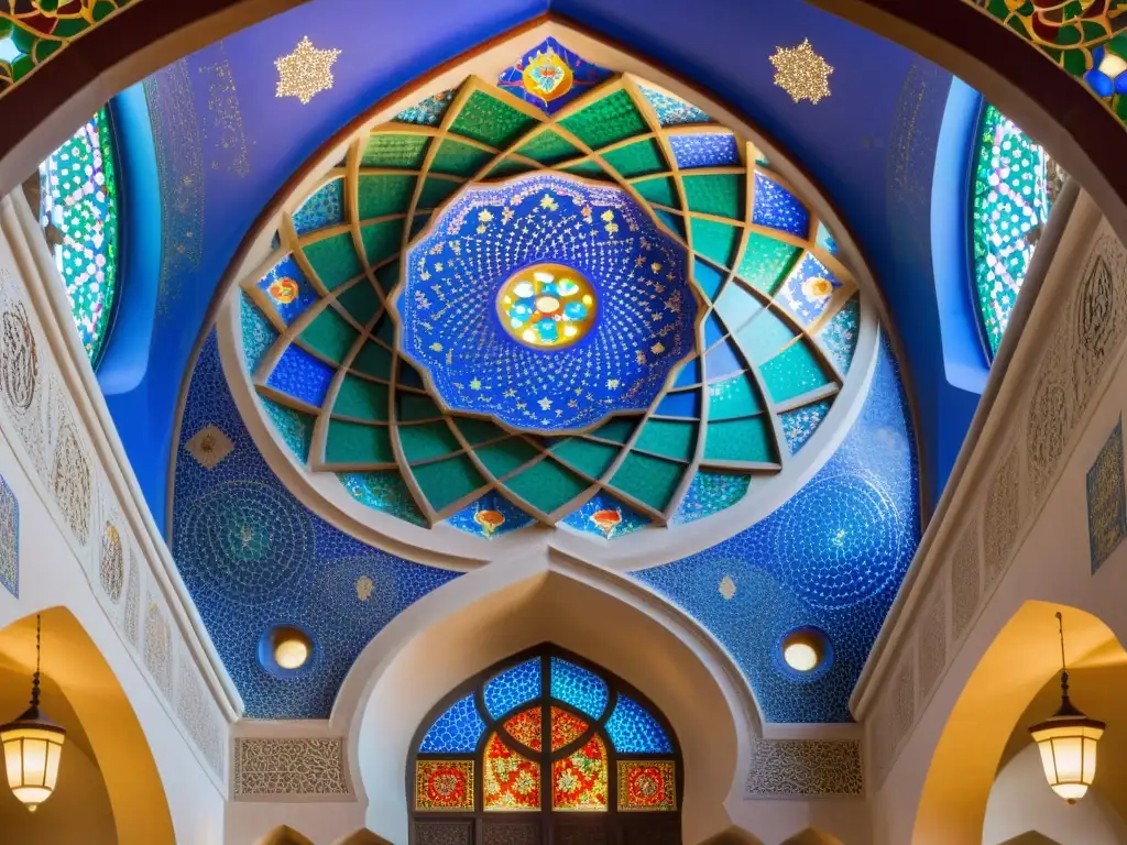 Un impresionante mosaico sufi con impacto espiritual y colores vibrantes en una mezquita