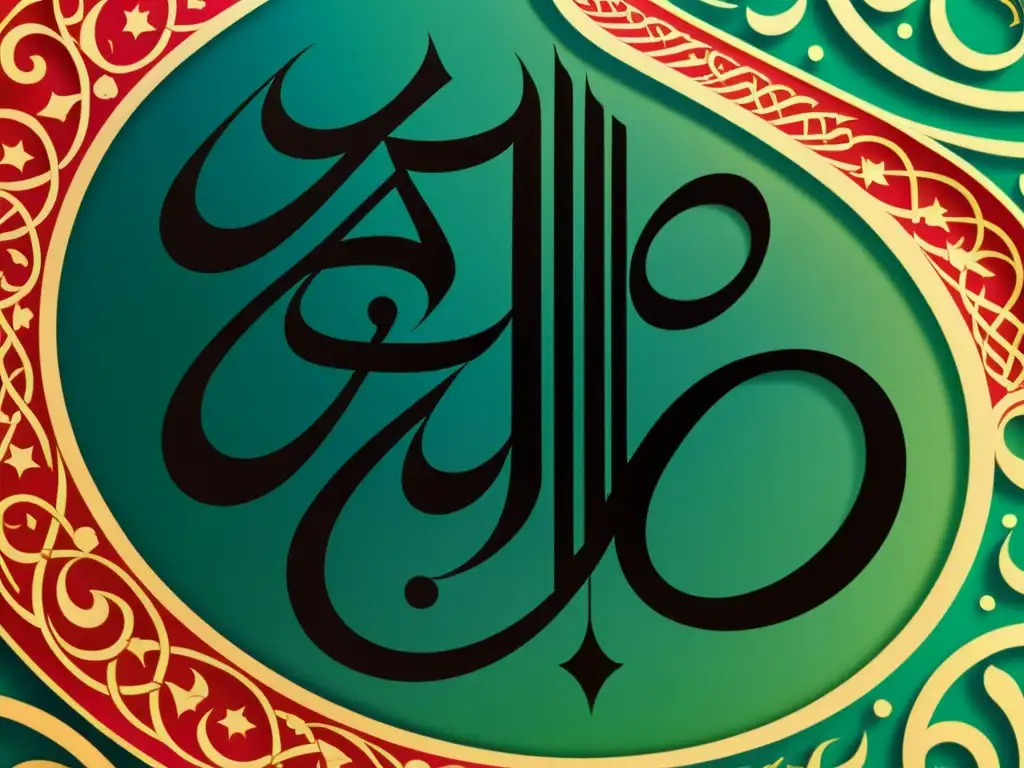 Una impresionante representación de la caligrafía islámica, destacando la belleza y el arte de la poesía islámica