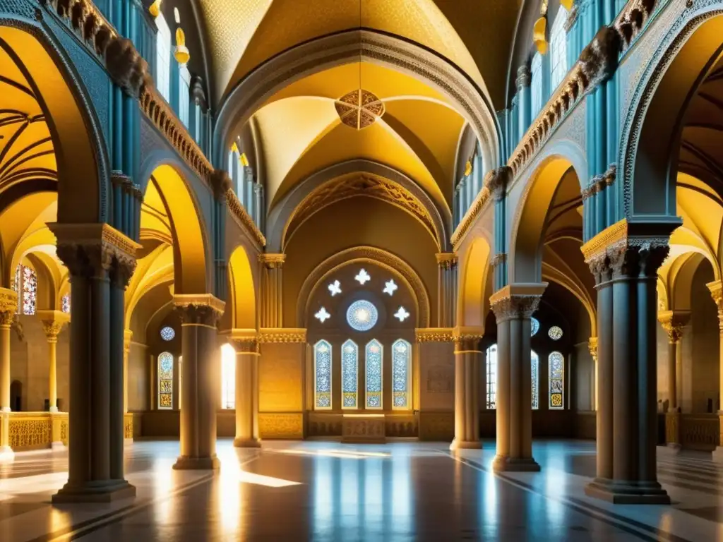 Interior detallado y luminoso de la Catedral de Palermo, legado moro en Sicilia