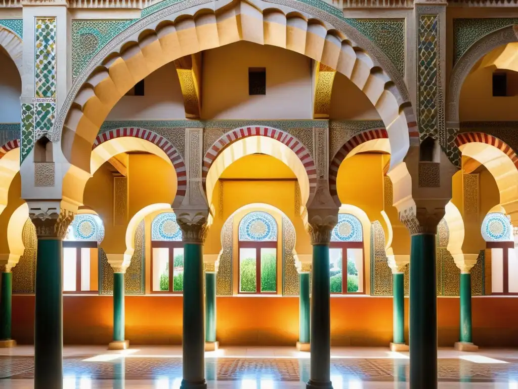 Interior impresionante de la Mezquita de Córdoba, con sus arcos de herradura y mosaicos