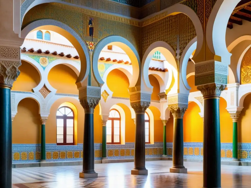 Interior impresionante de la Mezquita Catedral histórica en Córdoba, capturando la belleza arquitectónica y la atmósfera espiritual