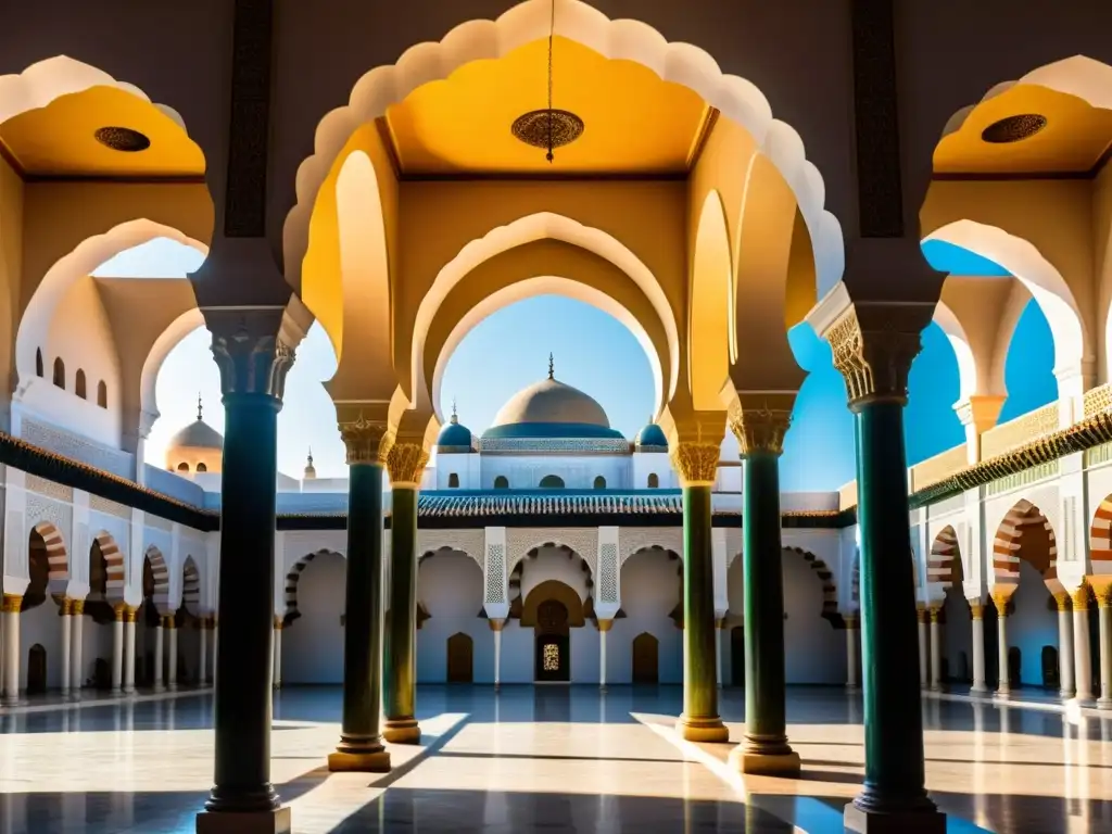 Interior magnífico de la MezquitaCatedral de Córdoba, con sus arcos intrincados y atmósfera serena