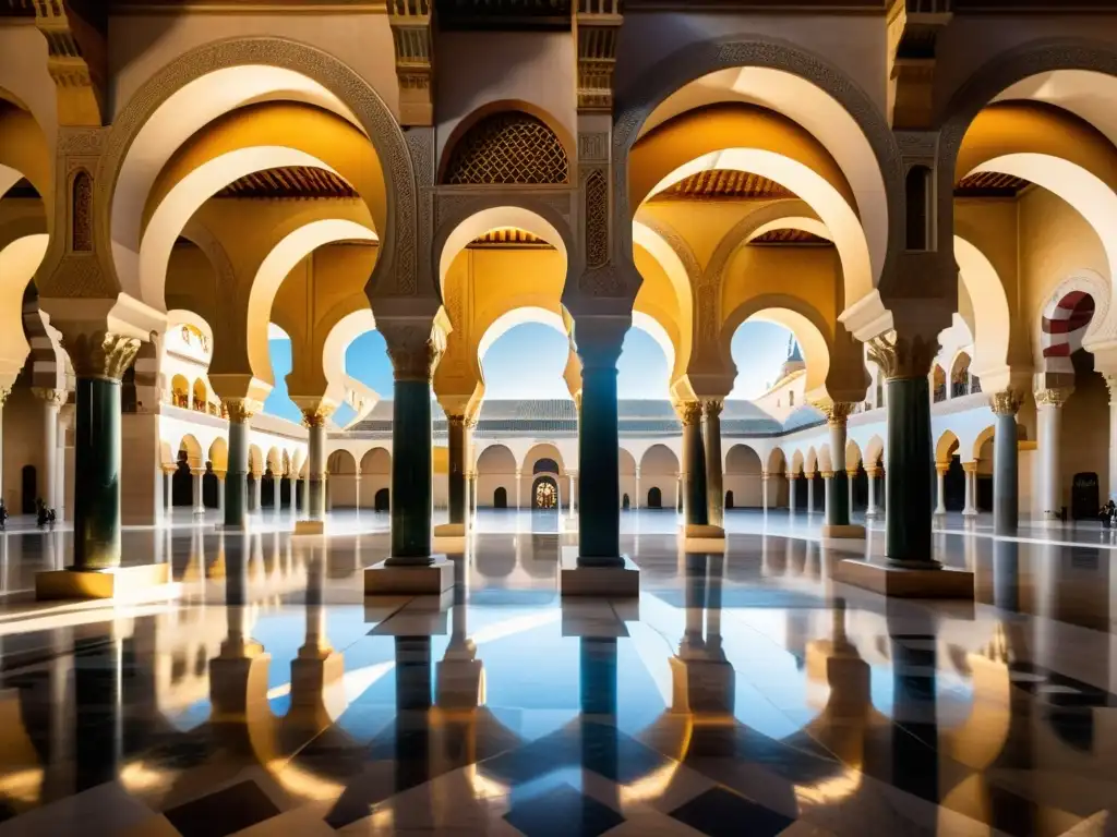 Interior majestuoso de la Mezquita de Córdoba con sus arcos y columnas