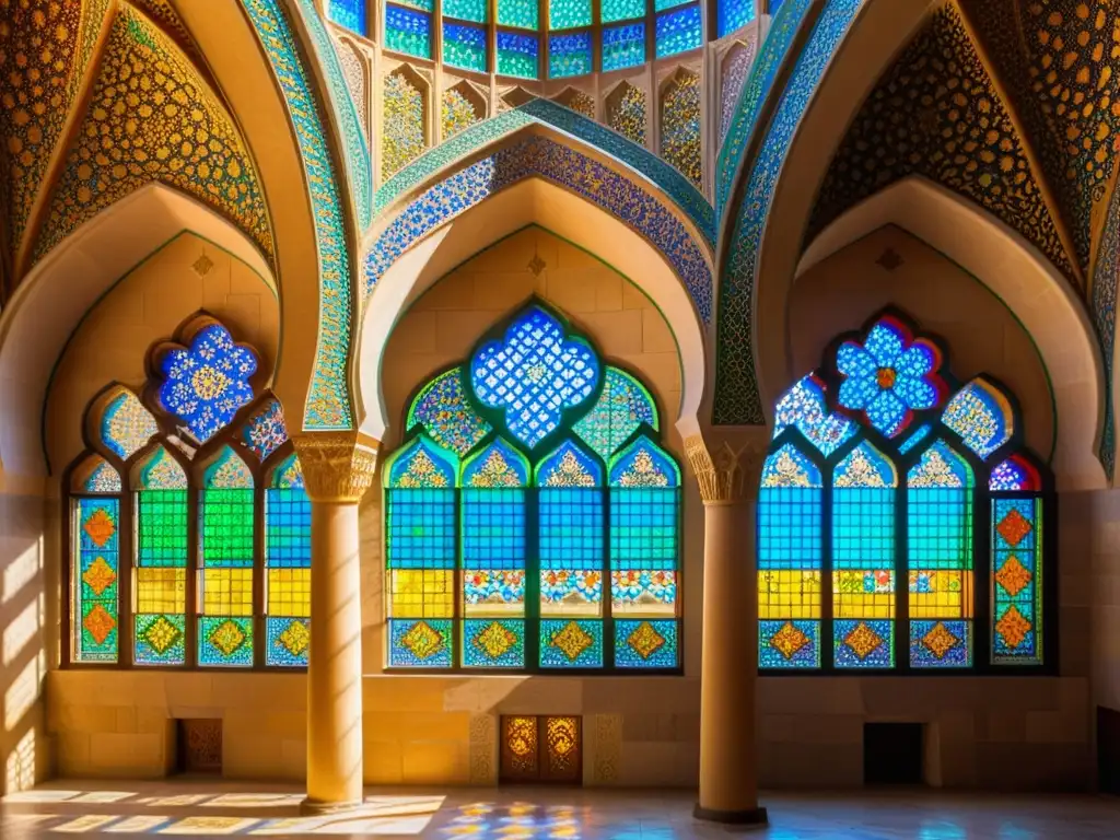 Interior radiante de la famosa Mezquita Nasir alMulk en Shiraz, Irán, muestra el impacto de las conversiones en el arte y la arquitectura islámica