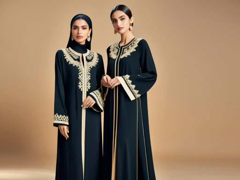 Evolución histórica de la Abaya islámica: contraste entre tradicional y moderna, simbolizando la transformación de la prenda a lo largo del tiempo