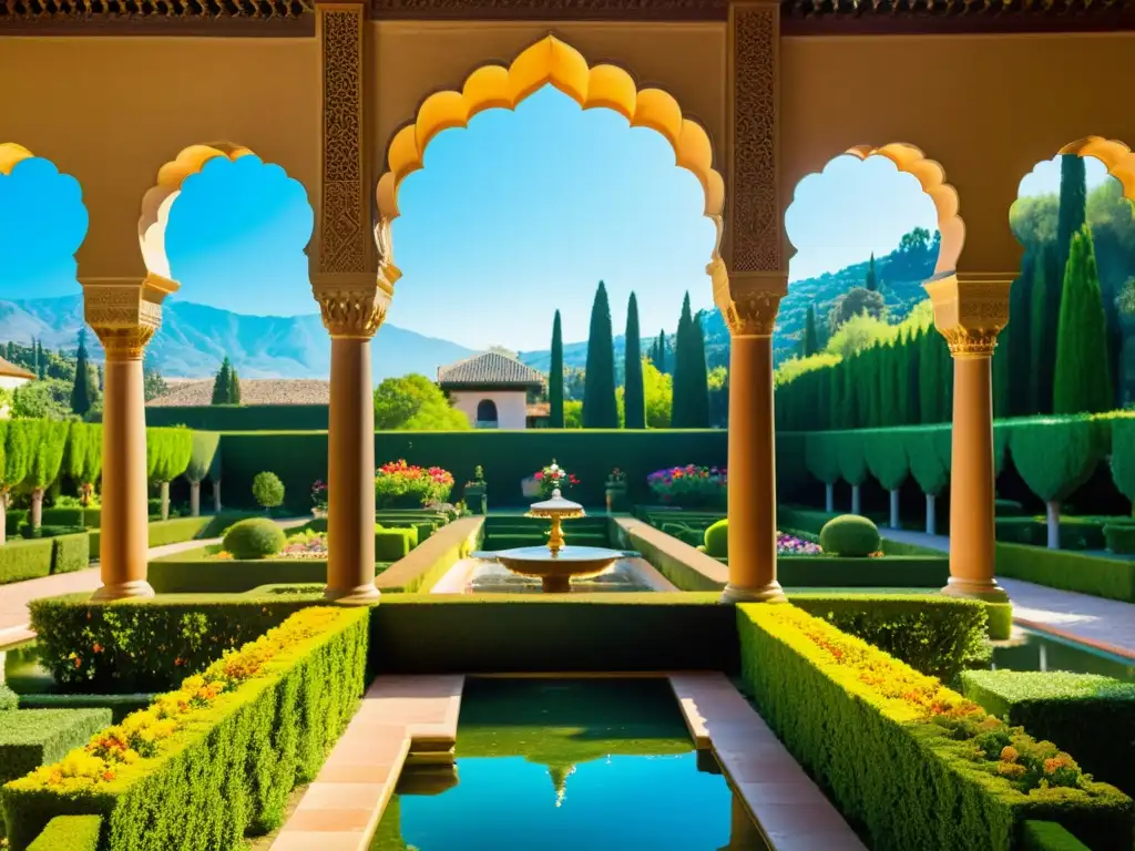 Jardinería en el mundo islámico: Imagen impresionante de los Jardines del Generalife en Granada, España