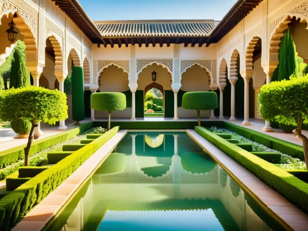 Jardines del Generalife en la Alhambra, Granada: legado verde musulmán Península Ibérica