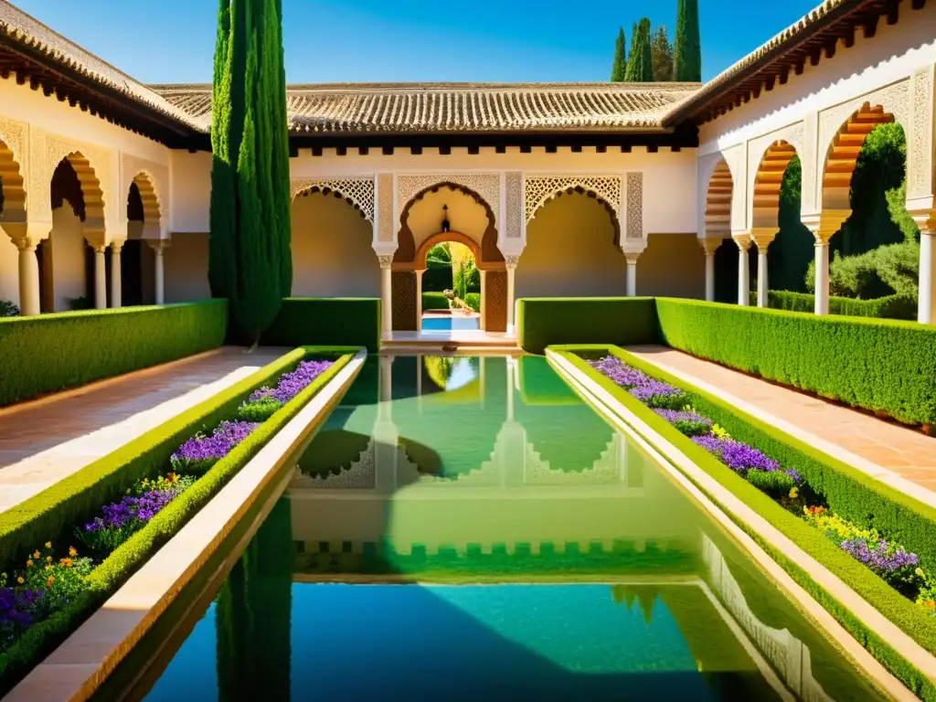 Jardines de AlAndalus España musulmana: Imagen detallada y vívida de los exquisitos jardines de la Alhambra en Granada