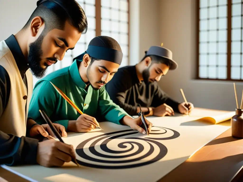 Jóvenes artistas revitalizan el arte de la caligrafía islámica en estudio soleado