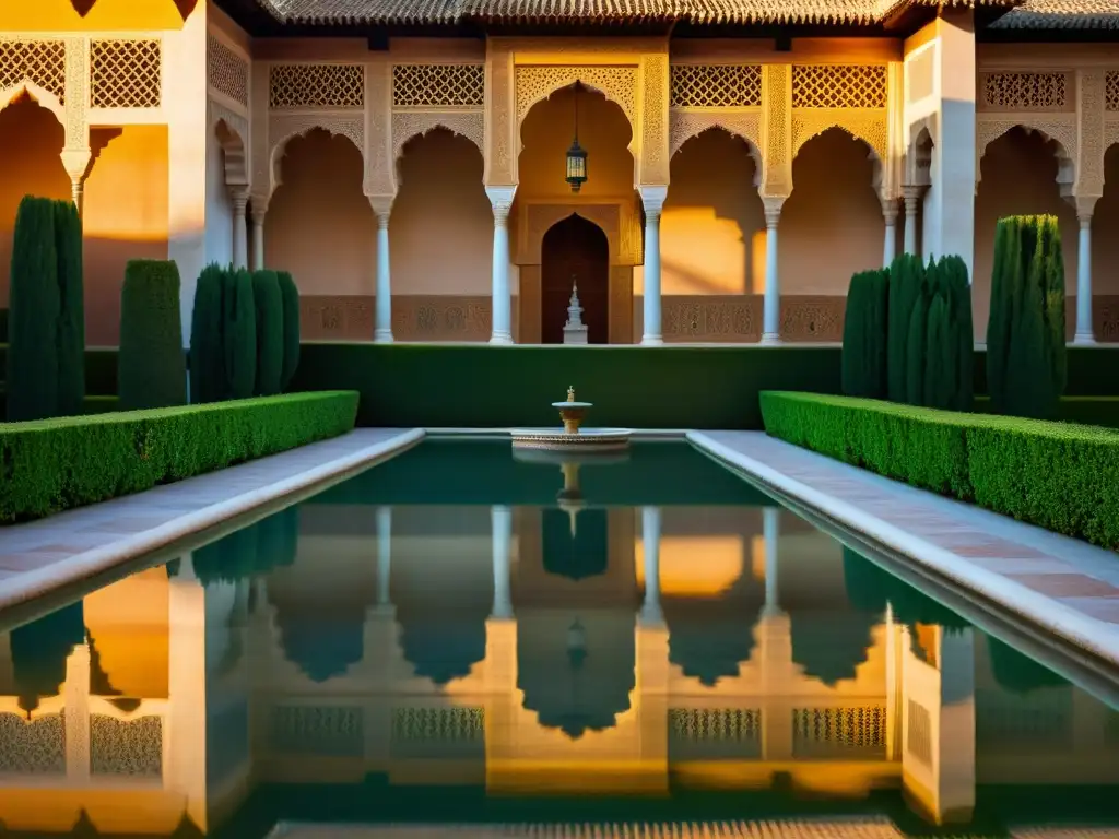 El legado cultural del Islam en AlÁndalus cobra vida en esta impresionante imagen del atardecer en la Alhambra, Granada