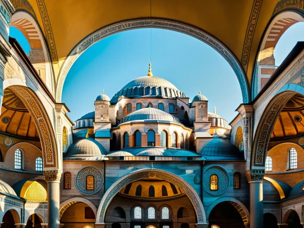 La majestuosa Hagia Sophia en Estambul, Turquía, fusiona influencias grecobizantinas en arte y ciencia islámicos