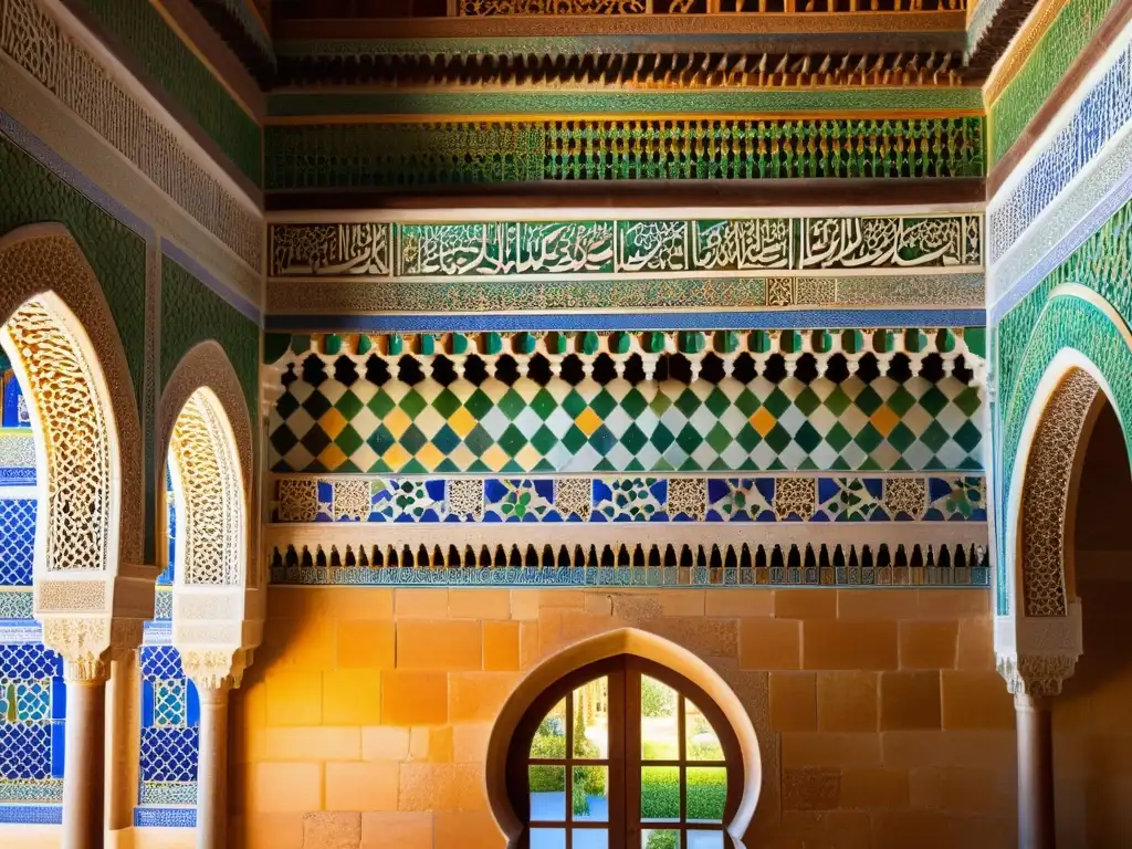 Maravillas de la arquitectura islámica en los Palacios Nazaríes de la Alhambra en Granada, España