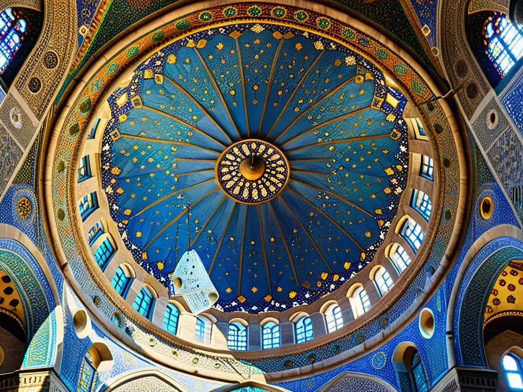 Maravillas de la arquitectura islámica turca en la Mezquita Azul de Estambul: patrones geométricos y colores vibrantes crean un ambiente impresionante