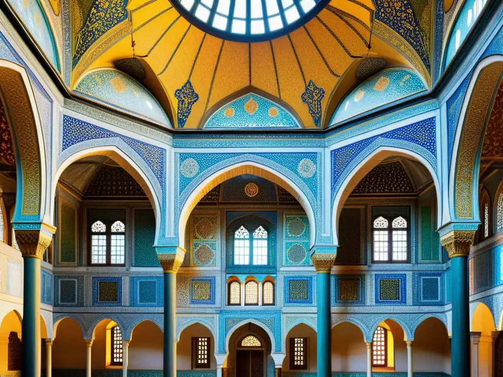 Explora las maravillas del arte otomano en el Palacio de Topkapi, con detalles intrincados y colores vibrantes que capturan su esplendor histórico