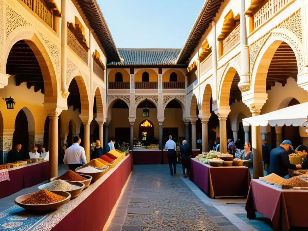 Un mercado bullicioso en la histórica Granada, España