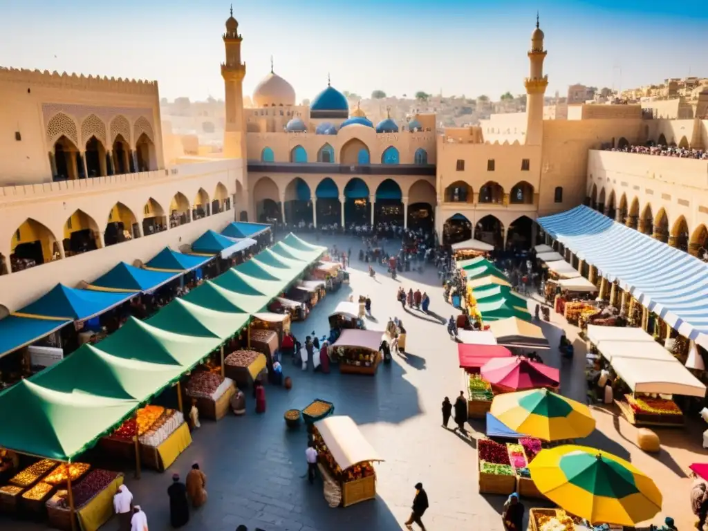 Mercado bullicioso en una ciudad del Medio Oriente Mercado bullicioso en una ciudad del Medio Oriente