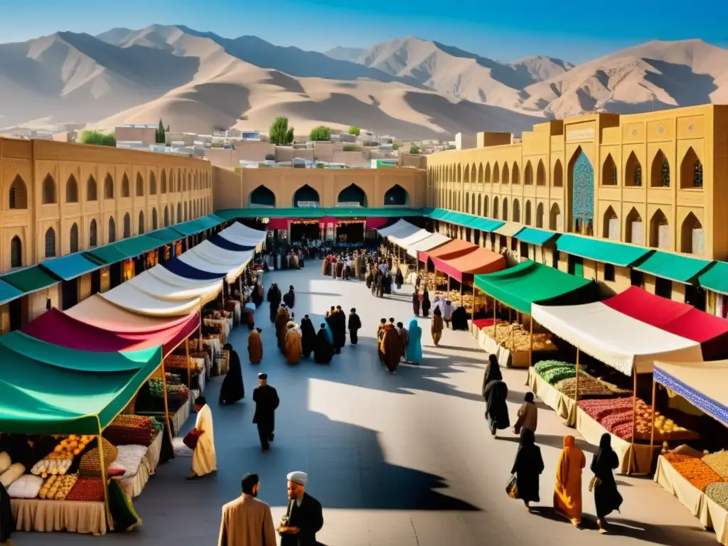 Mercado bullicioso de los Baluchis en el sudeste de Irán: colores vibrantes, tejidos tradicionales y comercio en atuendos típicos