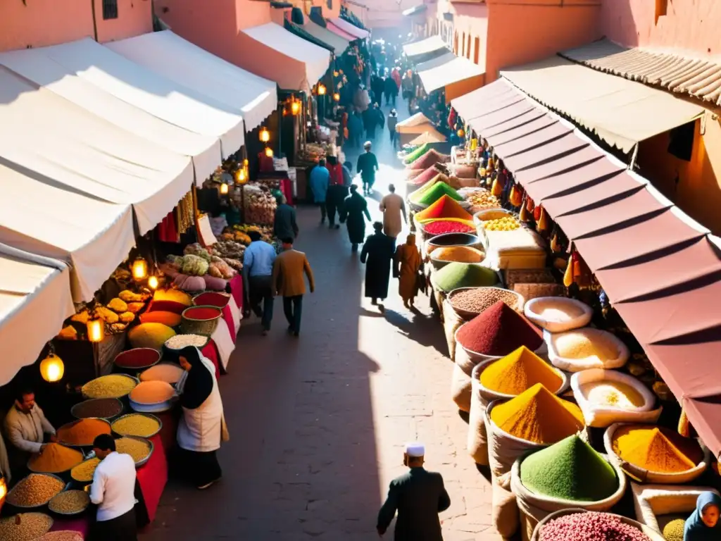 Mercados del mundo islámico en Marrakech: bullicio, colores vibrantes, aromas de especias y una arquitectura fascinante