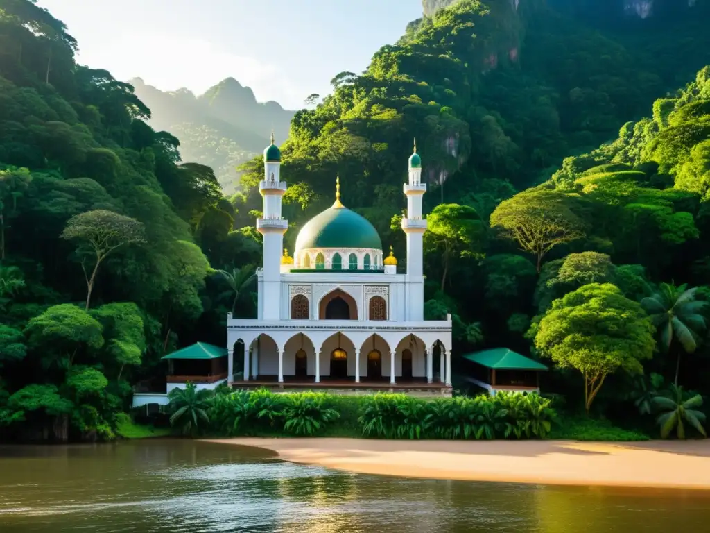 Mezquita en la selva brasileña: belleza natural y arquitectura islámica Mezquita en bosque brasileño, reflejo del crecimiento del Islam en Brasil