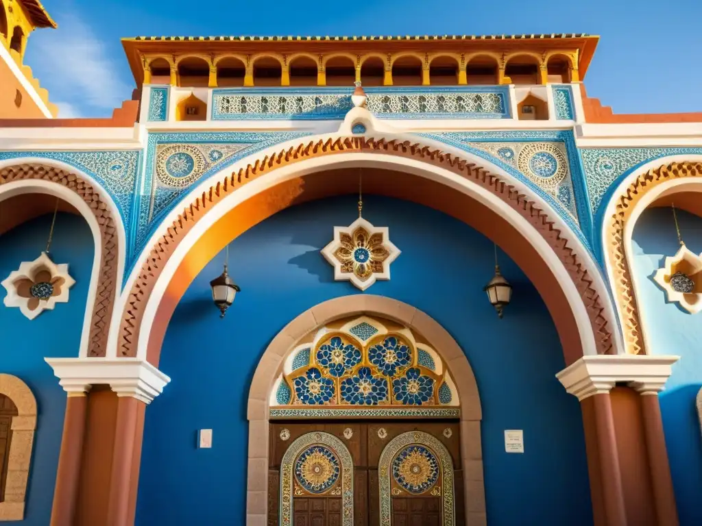 Mezquita de Coquimbo en Chile, con patrones geométricos y colores vibrantes