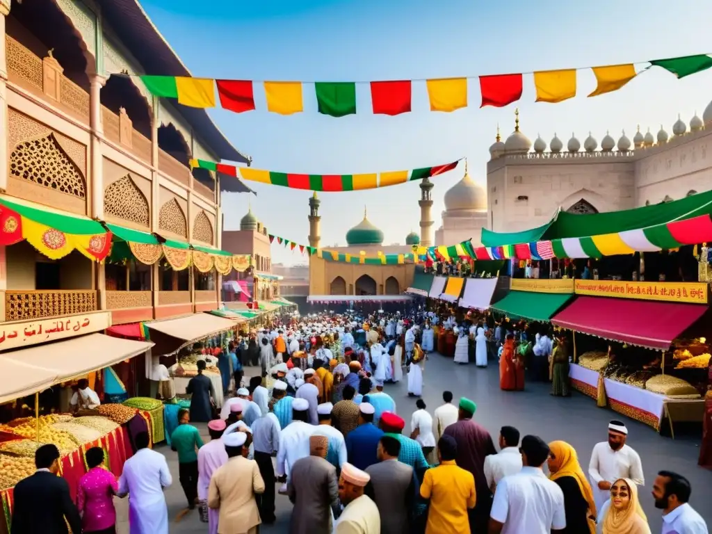 Multitud en la calle celebra Eid alMawlid