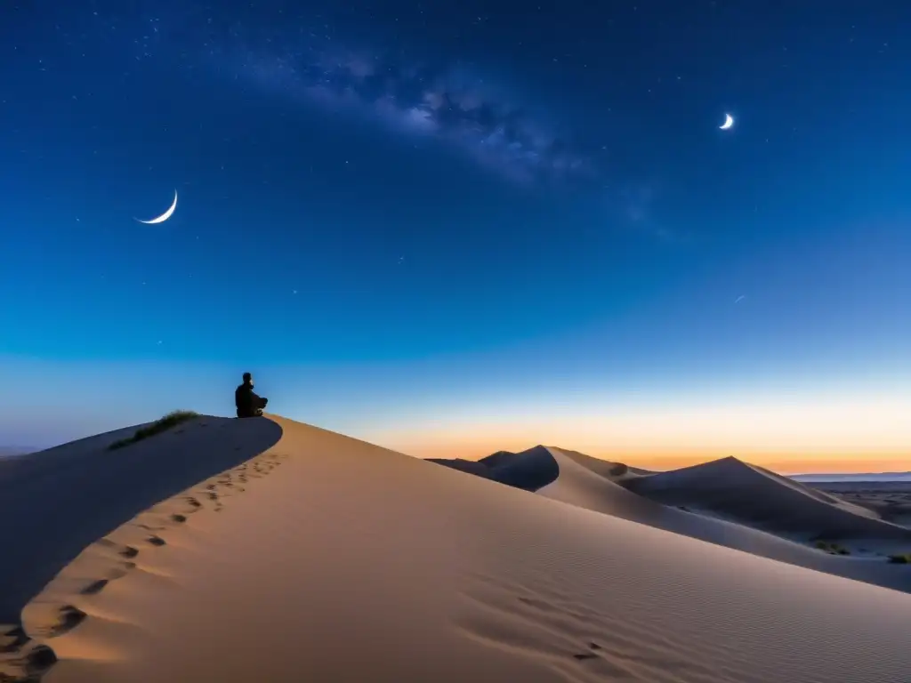 Una noche serena en el desierto con festividades islámicas en tierras no musulmanas