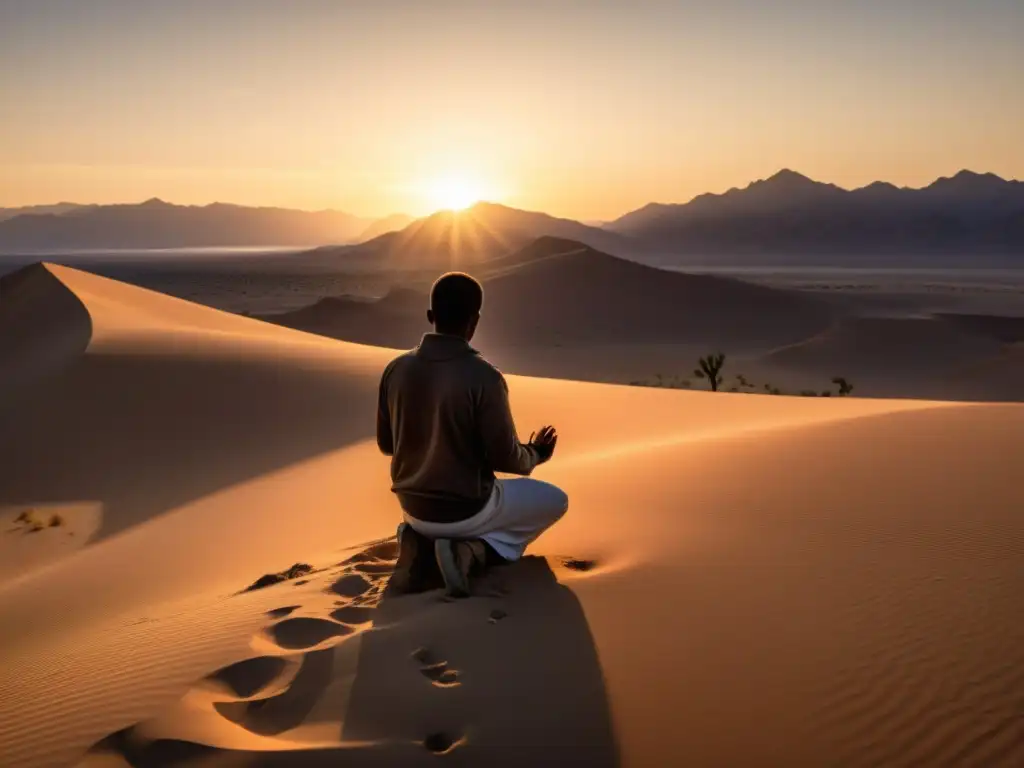 Un paisaje desértico al atardecer