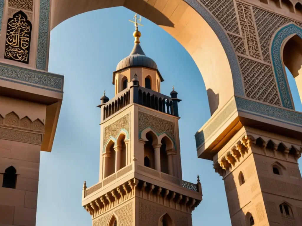 Paralelismos artísticos entre Islam y Cristiandad: dos torres emblemáticas se alzan juntas, celebrando la belleza de dos culturas y religiones