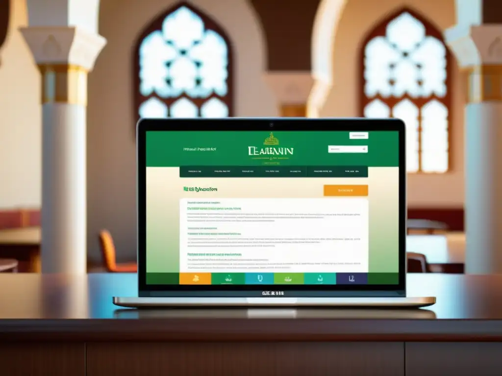 Una plataforma de elearning moderna para la educación islámica, con diseño intuitivo y contenido enriquecedor