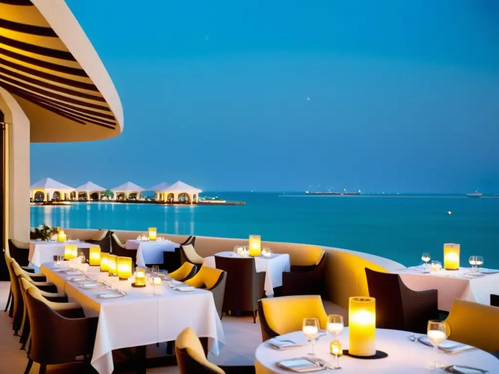 Restaurante Halal con vistas en Doha: Experiencia culinaria de lujo al atardecer en Restaurante Al Sufra en Marsa Malaz Kempinski