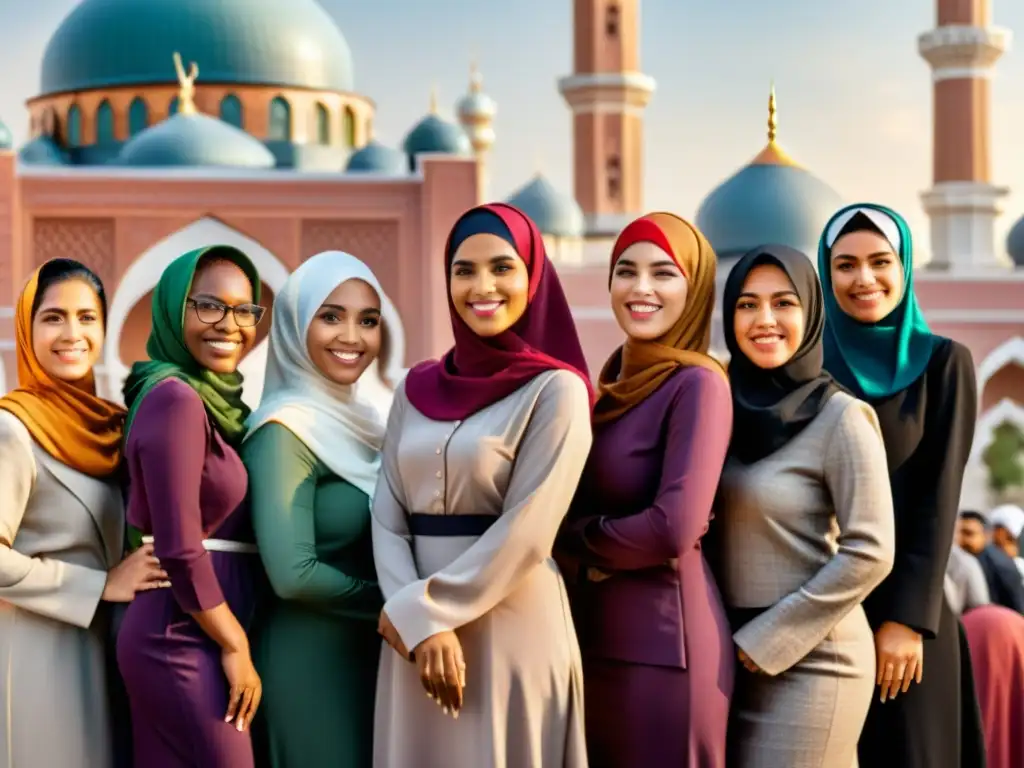 Un retrato vibrante y diverso de mujeres musulmanas desafiantes, empoderadas y seguras, celebrando los derechos de las mujeres en el Islam