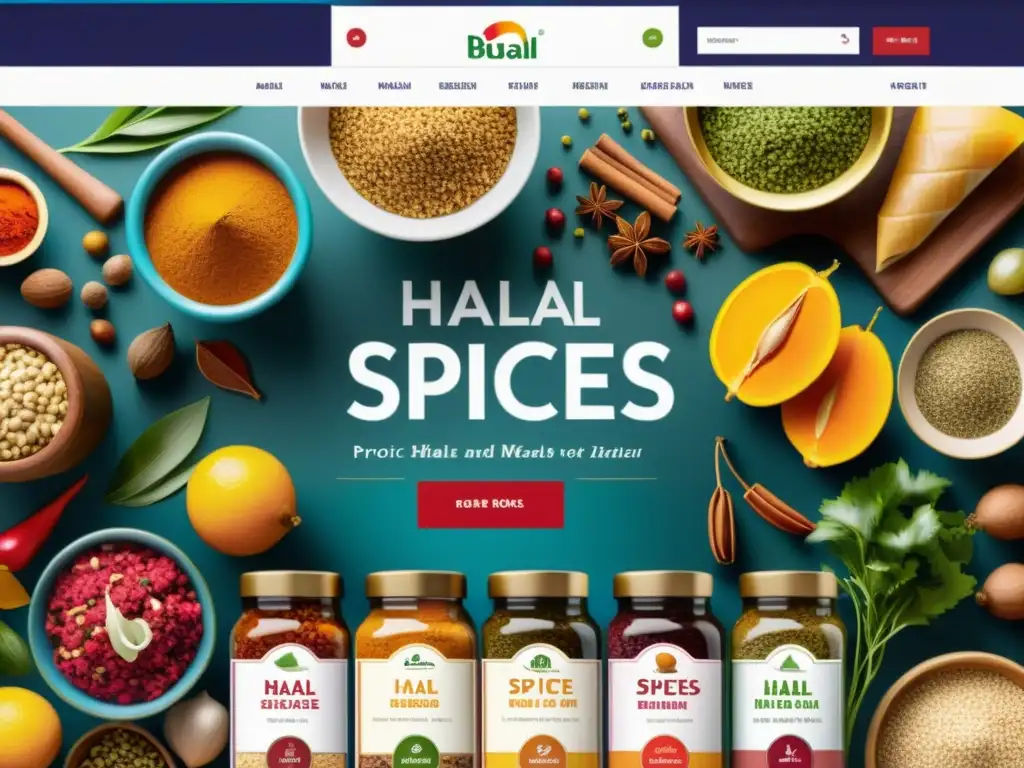 Explora una variedad de productos de comida Halal de todo el mundo en una animada tienda online