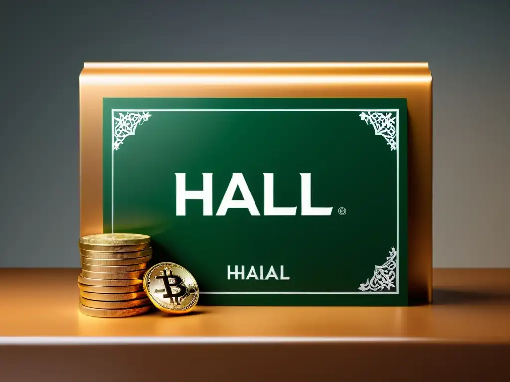 Una variedad de productos financieros halal para inversionistas exhibidos con elegancia y sofisticación