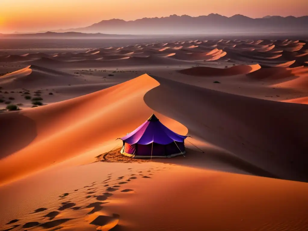 Vibrante atardecer en el desierto con tradición beduina en la poesía